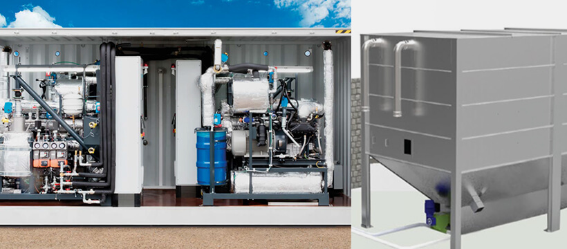 バイオマス熱電供給装置(50kw)+ペレットタンク熱利用可能な小型バイオマス発電